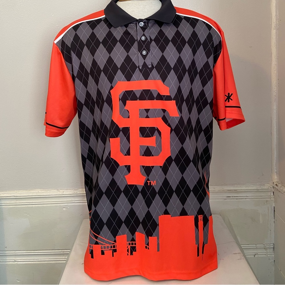 Mens Giants Logo Polo T-Shirt Size 2XL